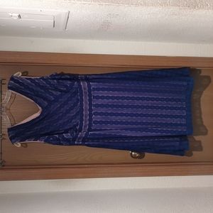 Dress Barn, sleeveless, blue v-neck dress, size 18W